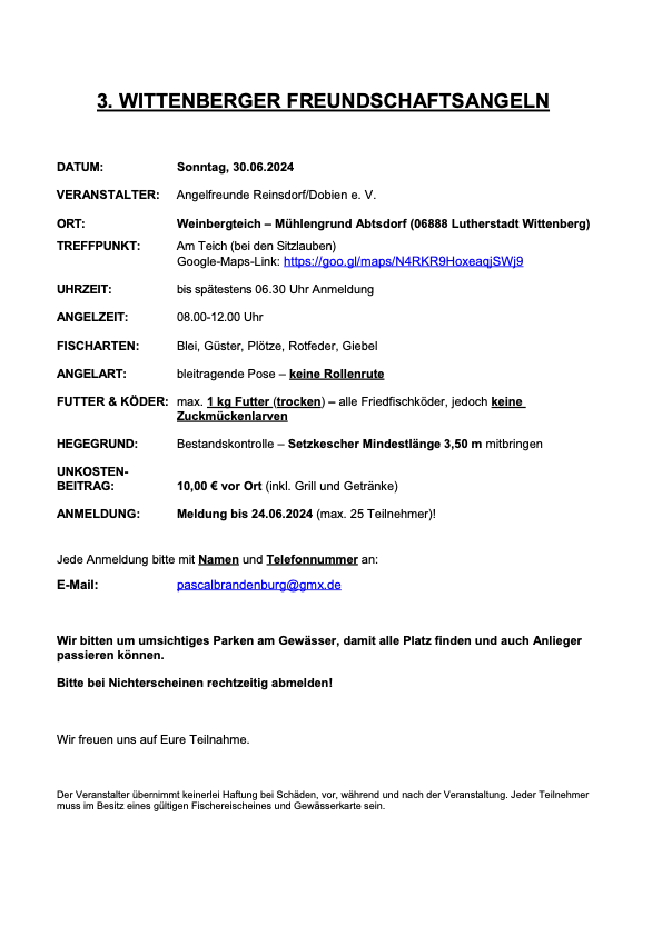 3. Wittenberger Freundschaftsangeln