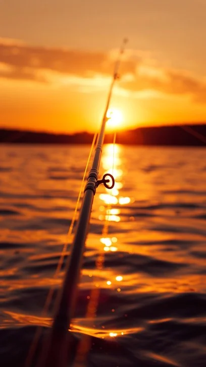 Angelrute am Wasser – Natur und Ruhe